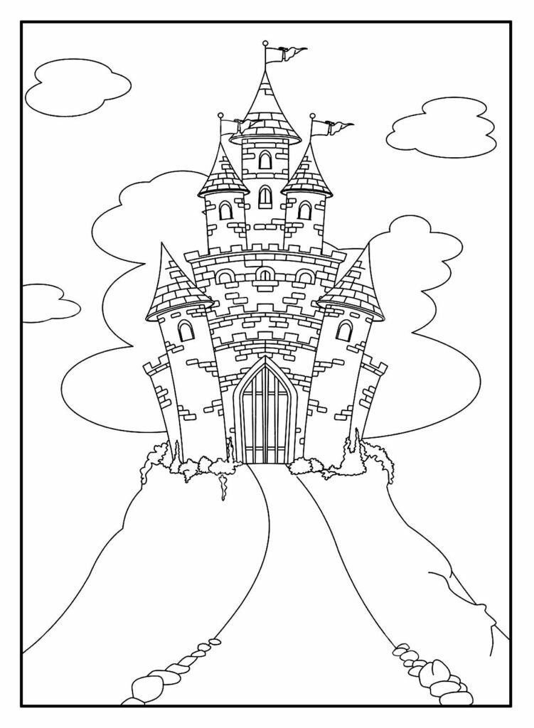 desenhos de castelo para pintar e colorir 21