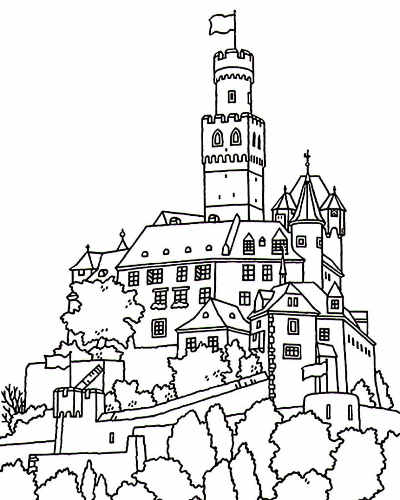 desenhos de castelo para pintar e colorir 22