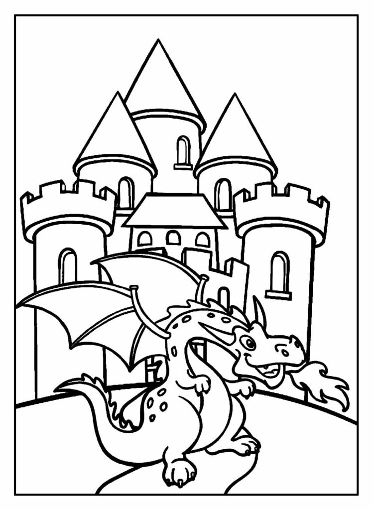 desenhos de castelo para pintar e colorir 24