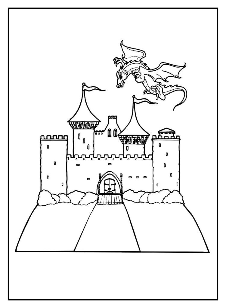 desenhos de castelo para pintar e colorir 43