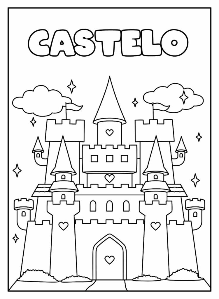 desenhos de castelo para pintar e colorir 46