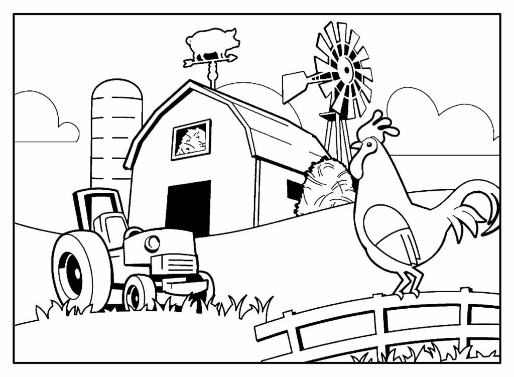 desenhos de fazenda para colorir 10