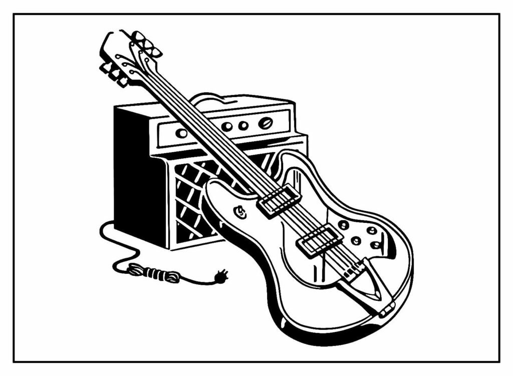 desenhos de guitarra para colorir 23