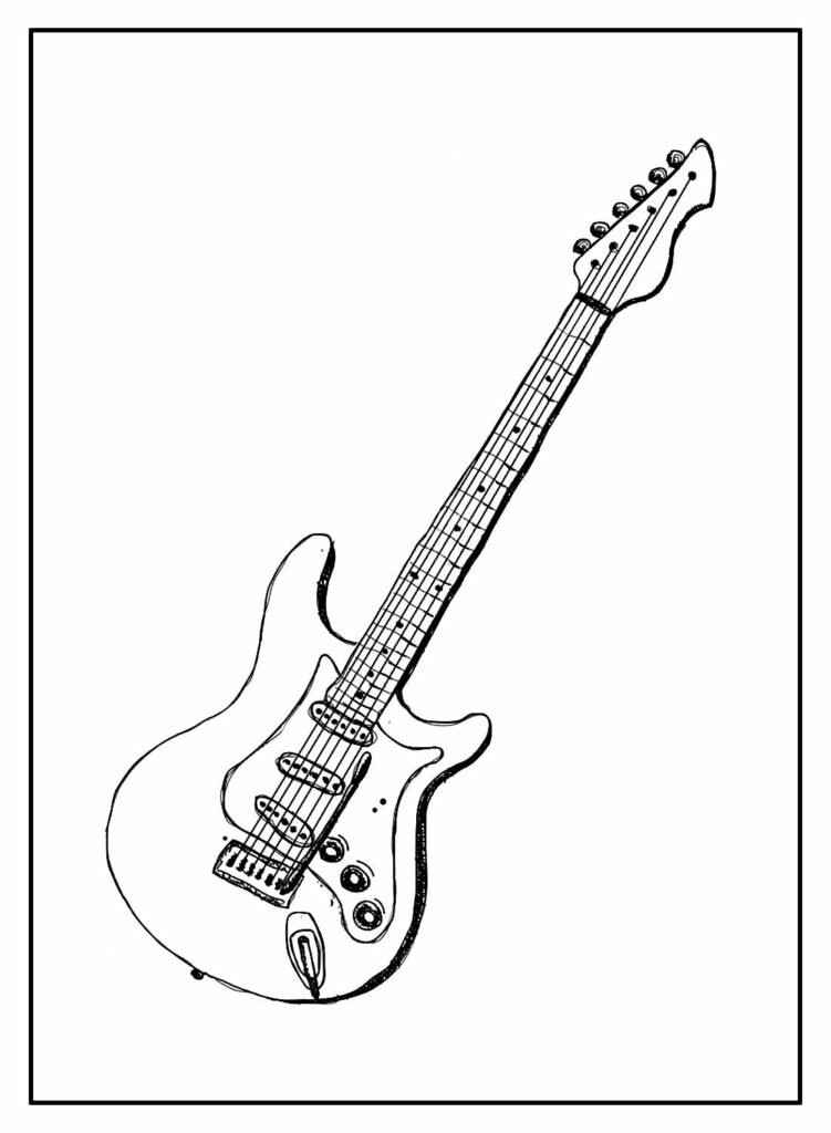 desenhos de guitarra para colorir 3