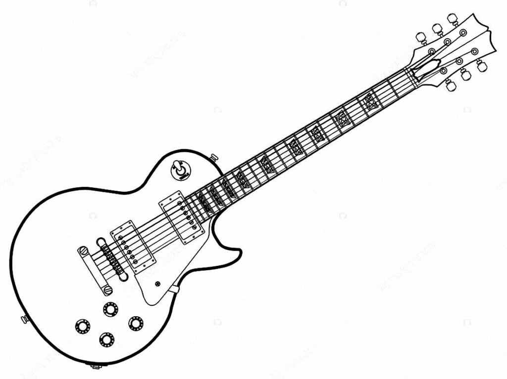 desenhos de guitarra para colorir 36