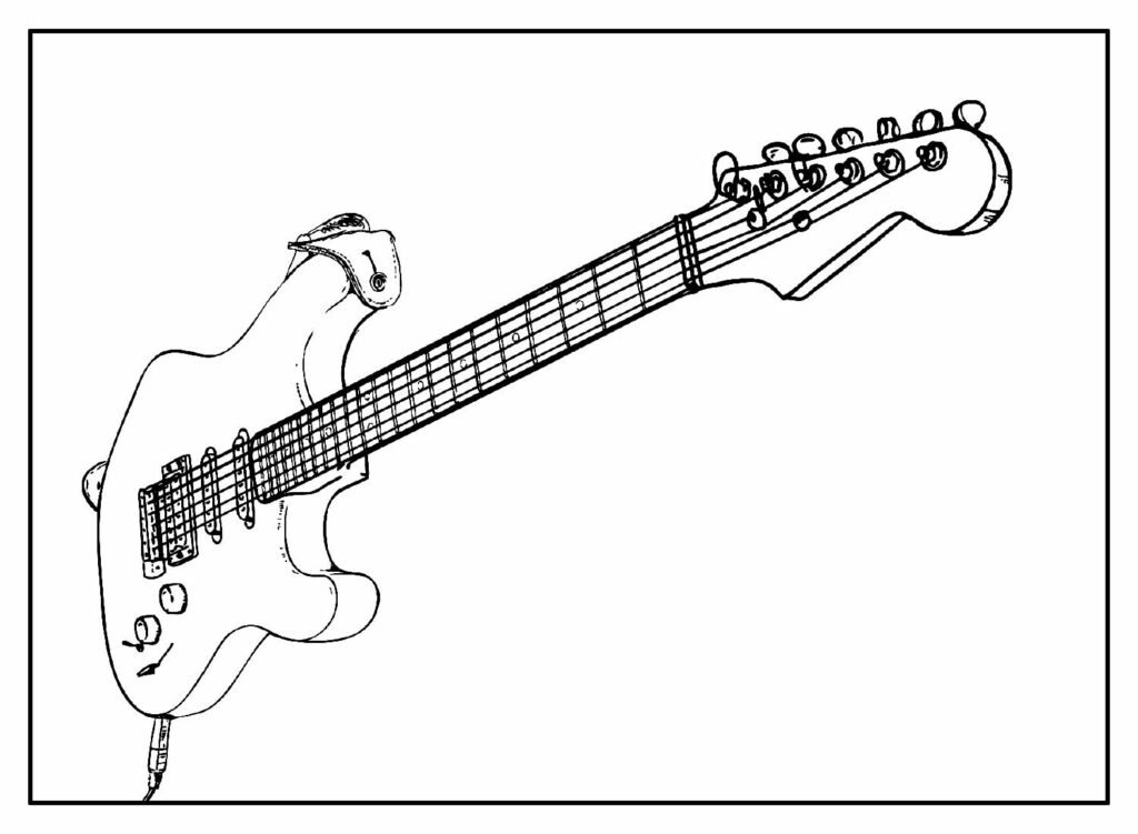 desenhos de guitarra para colorir 8