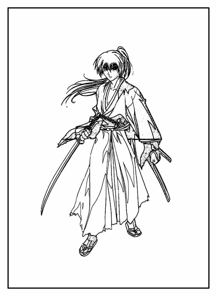 desenhos de samurai x para colorir 11