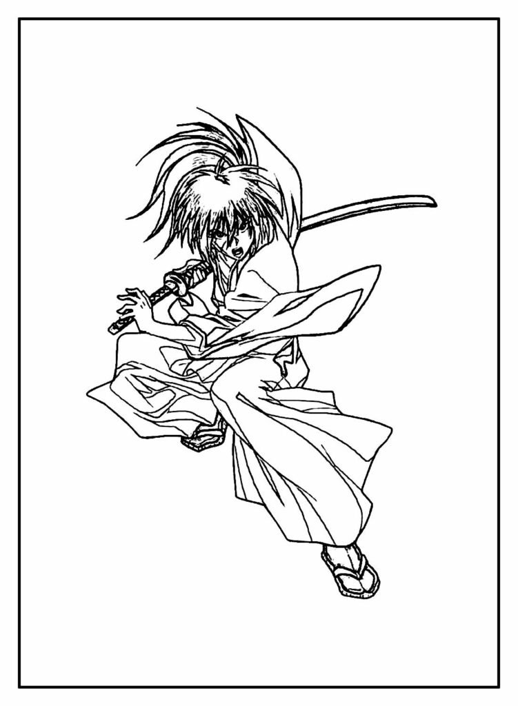 desenhos de samurai x para colorir 12