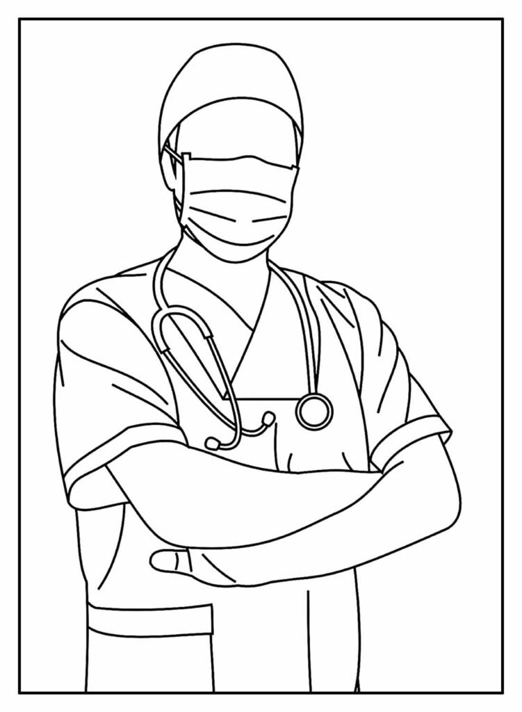 Desenho de Posto de atendimento médico para colorir - Tudodesenhos