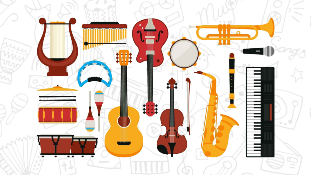 instrumentos musicais para colorir