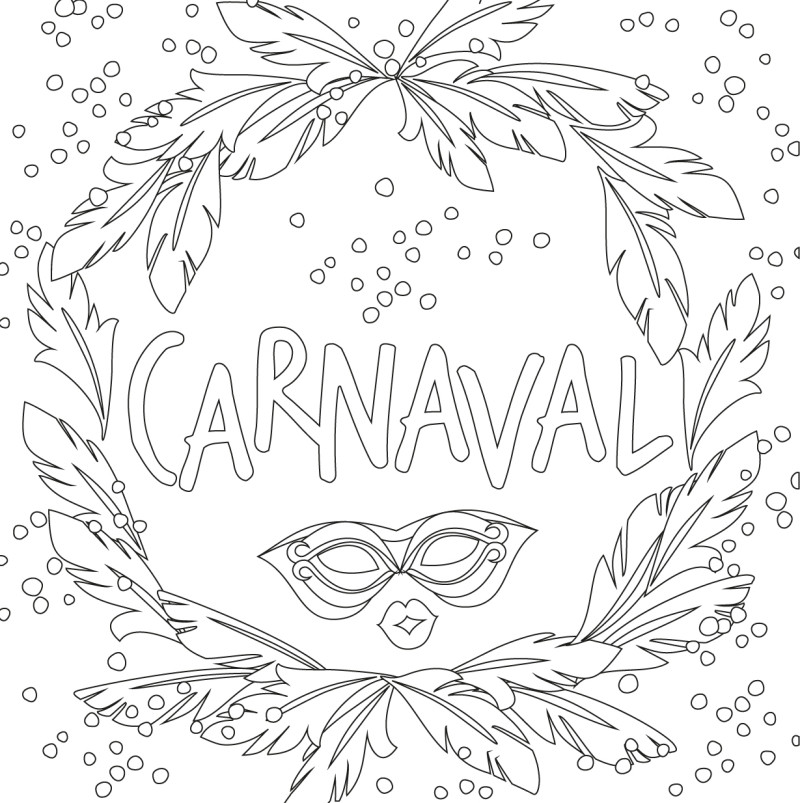 Desenho de Carnaval para colorir bonito