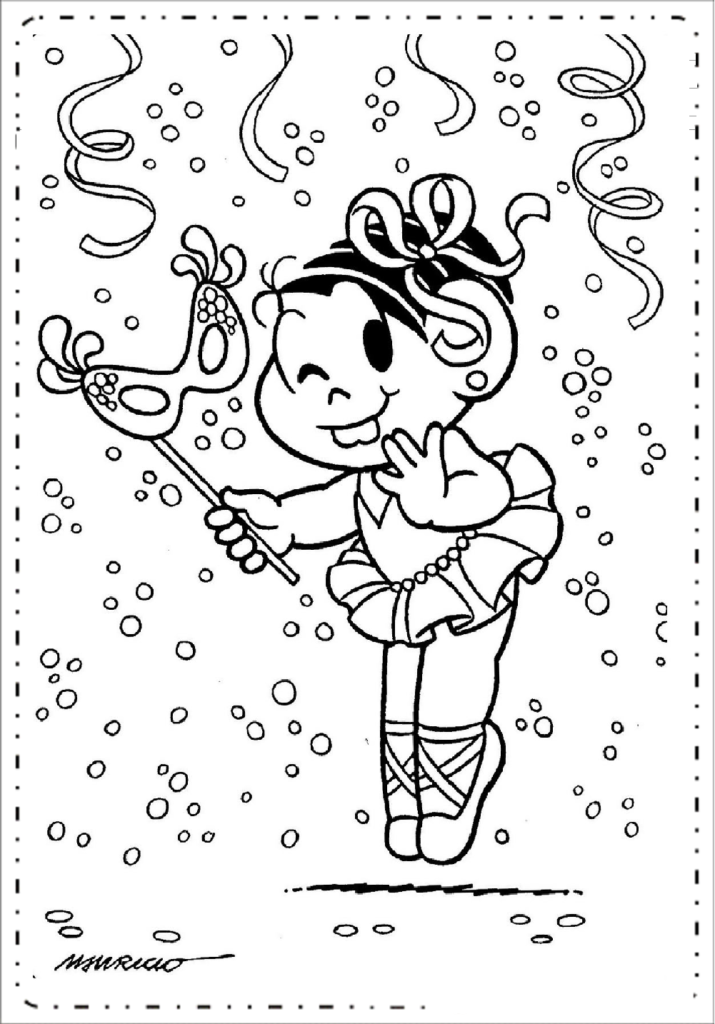 Desenhos de Carnaval para colorir Monica