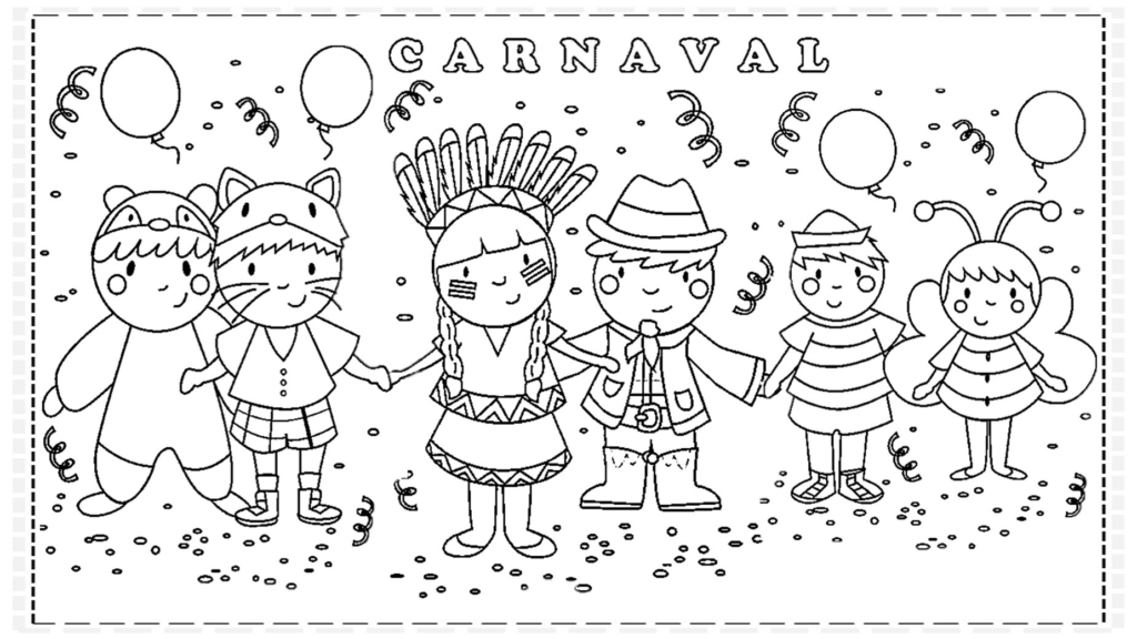 Desenhos de Carnaval para colorir fantasias