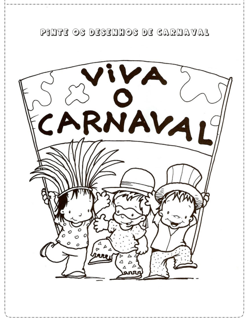 Imagem de Carnaval para colorir e imprimir