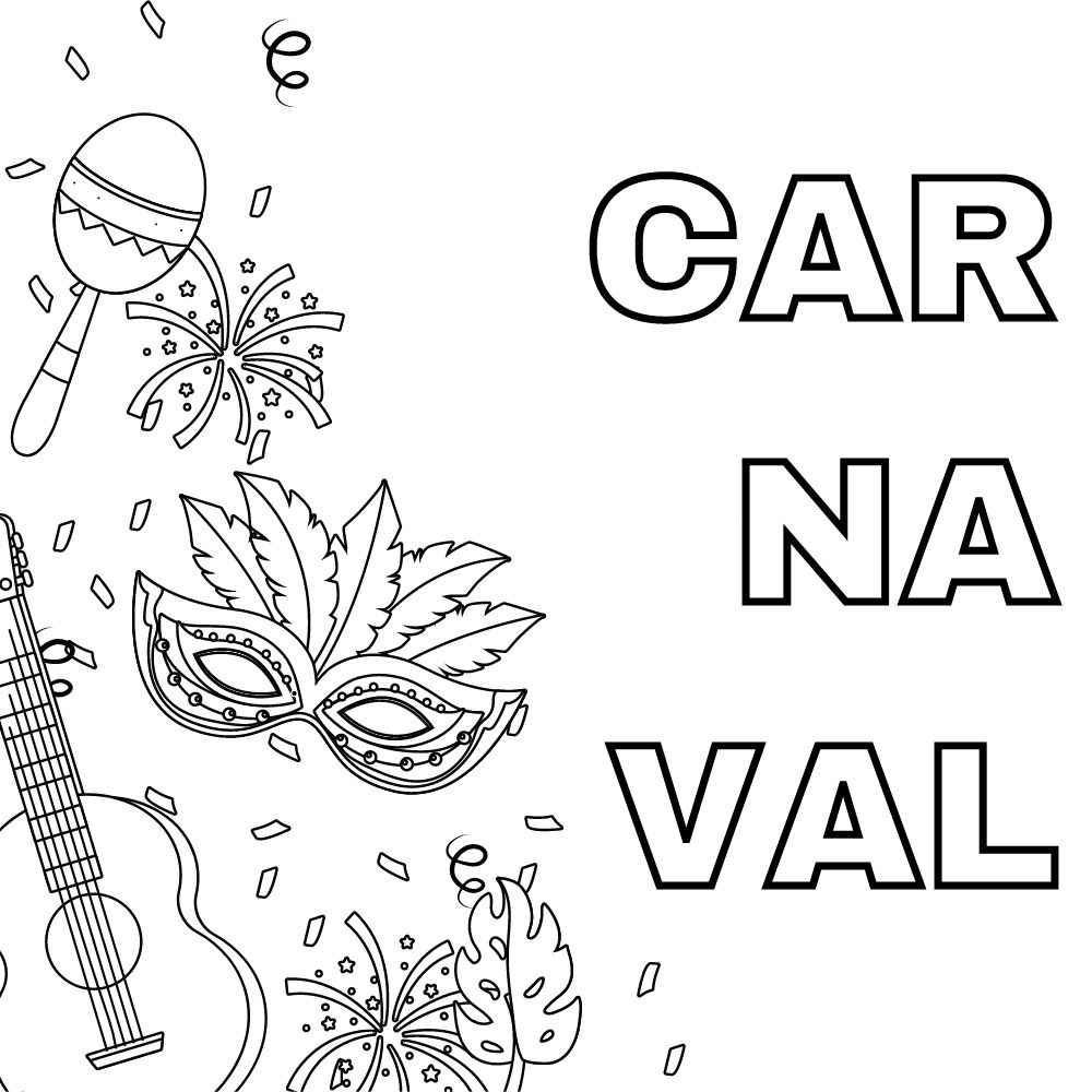 desenho de carnaval para colorir da folia