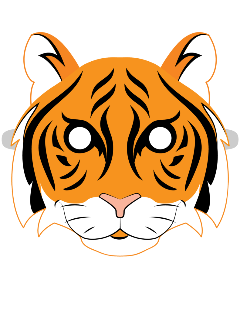 mascaras coloridas imprimir caveira tigre