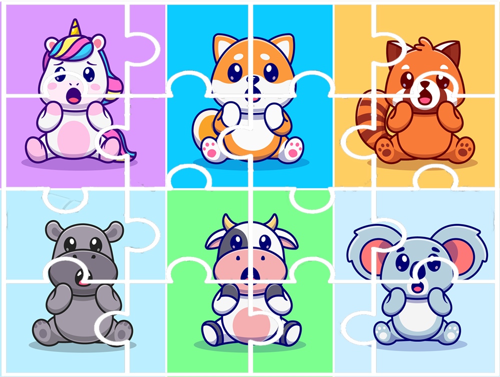 Recorte e cole ursinho jogo educativo infantil para imprimir quebra-cabeças  com animais