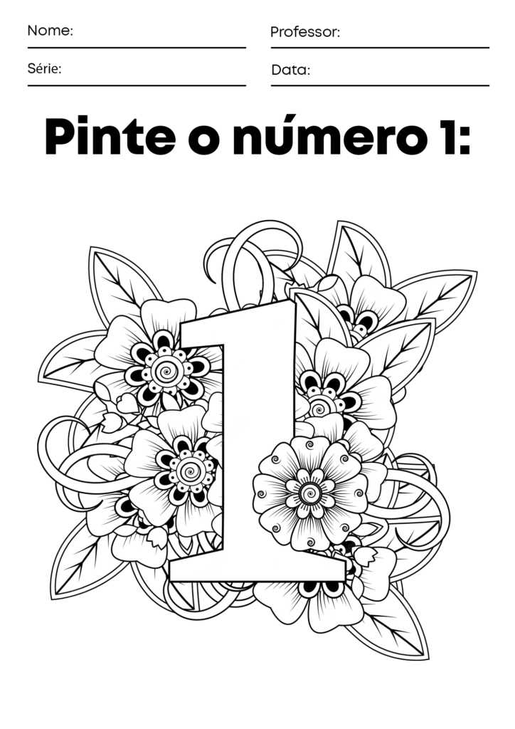 Atividade de colorir o numero 1