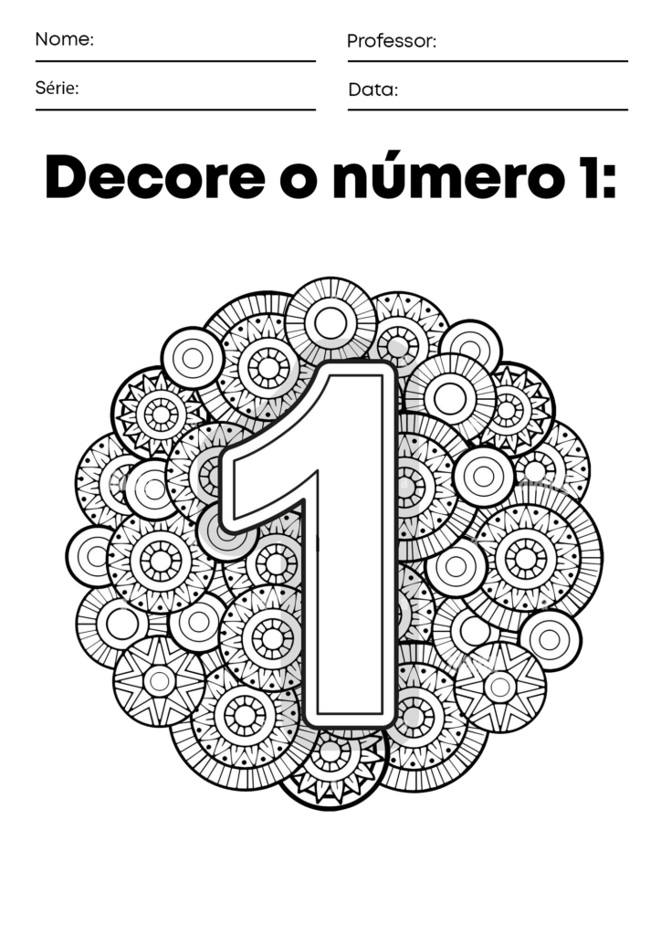 Atividade de decorar o numero 1