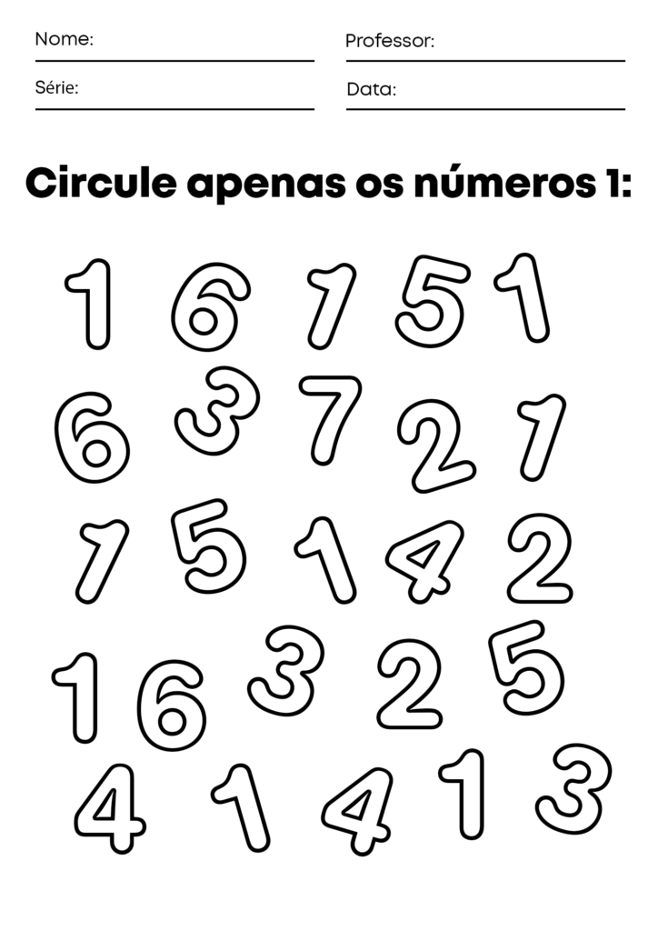 Atividades numero 1 educacao infantil