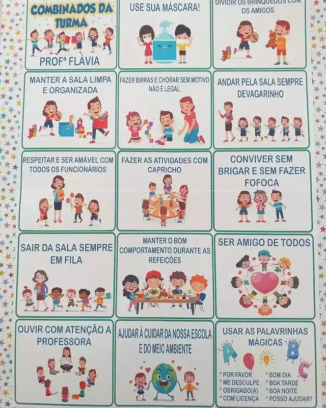 Combinados da Turma para escola alihcria