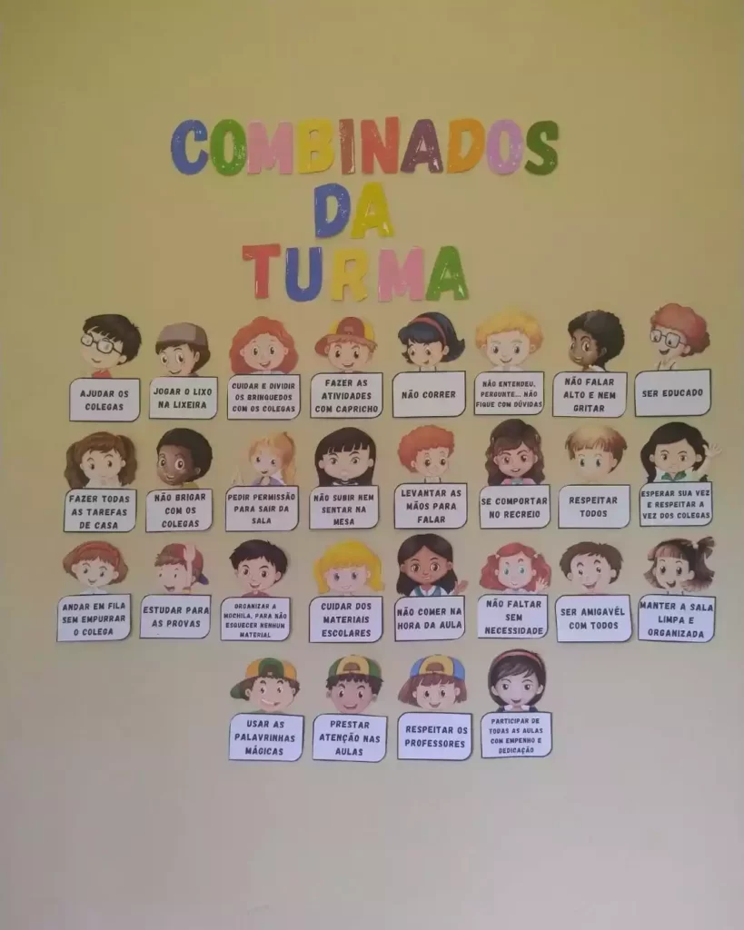 Mural Combinados da Turma horadeensinar