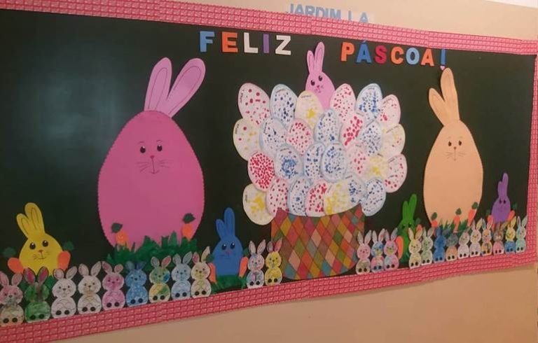 Painel com ovo de coelho