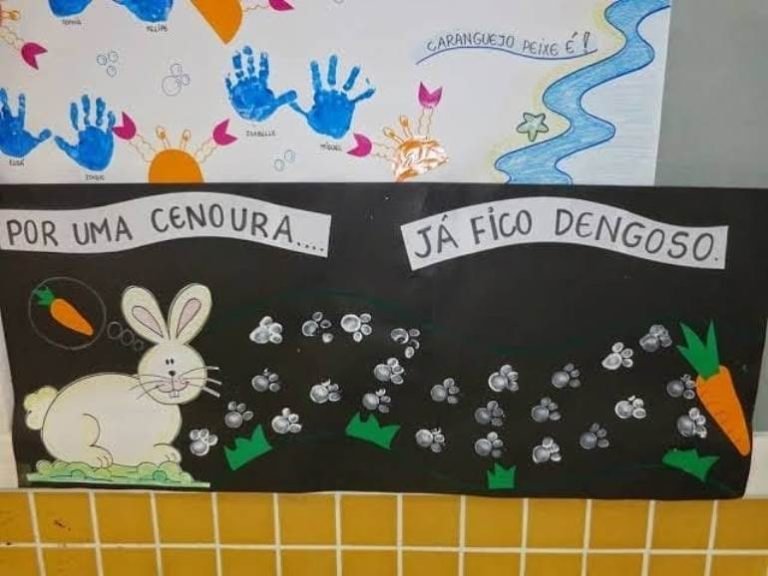 Painel de Pascoa com patinhas de coelho