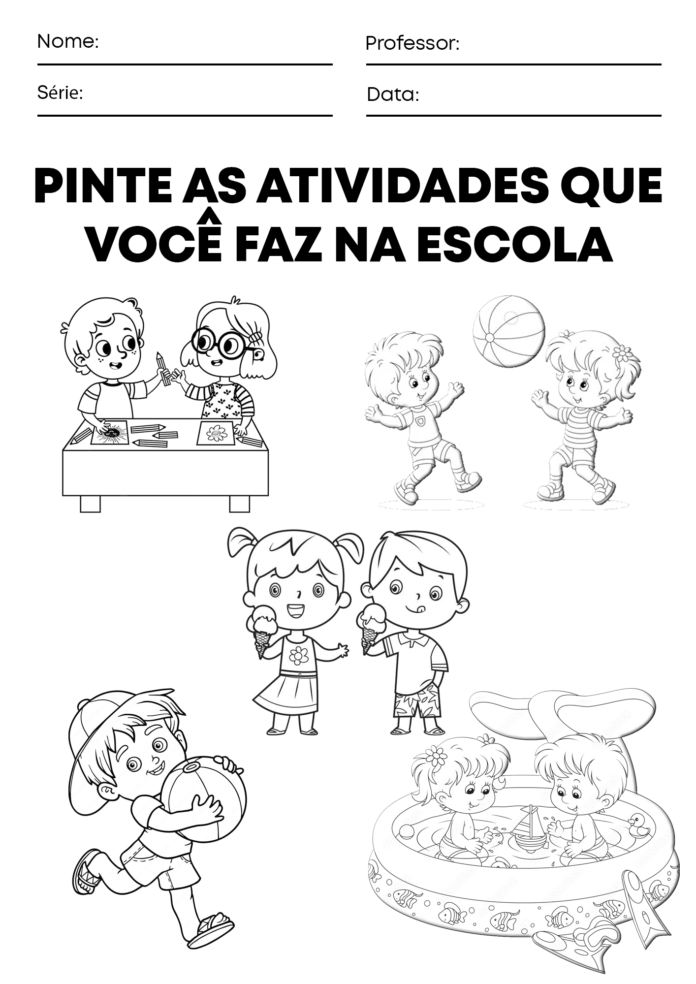 10 Atividades Sobre A Escola Para Educação Infantil Para Imprimir