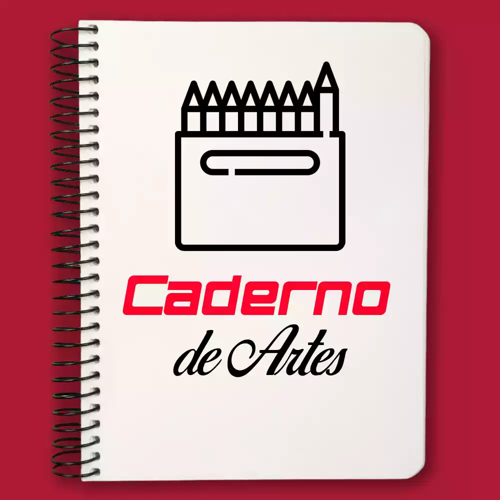 capa de caderno com lapis de cor