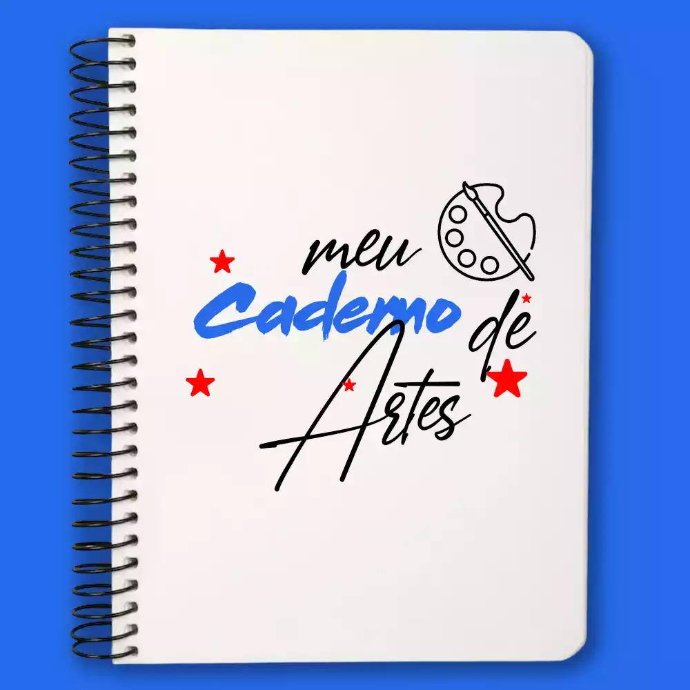 capa de caderno com paleta de pintura