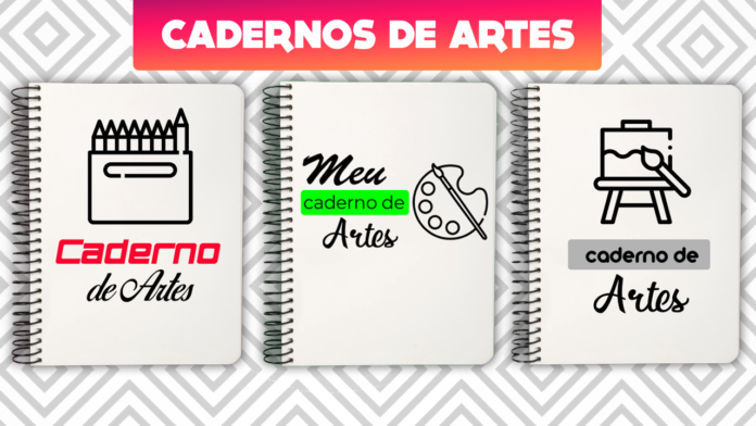 capa de caderno de artes