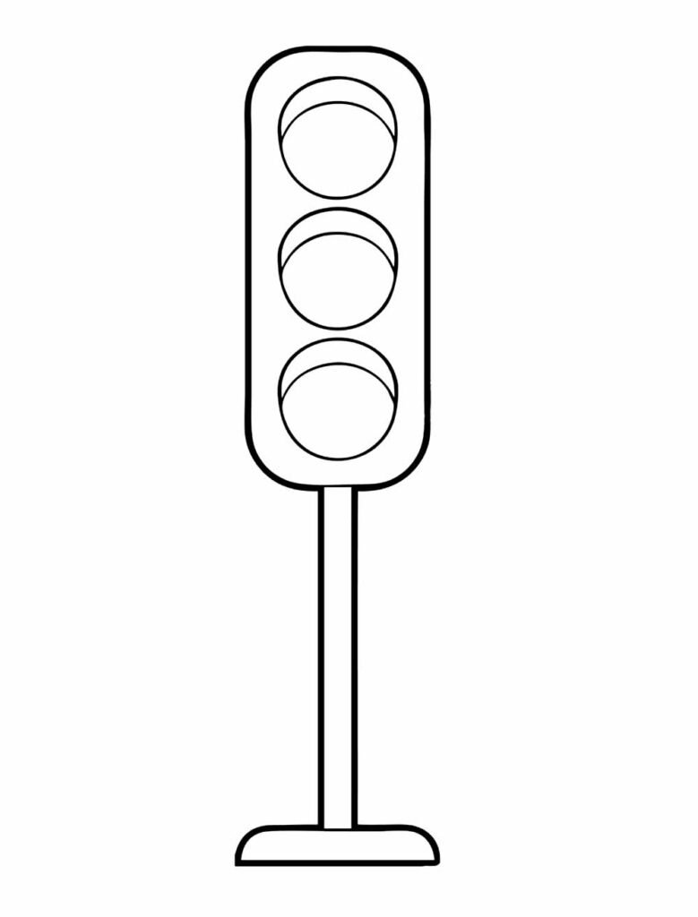 desenho de sinal de transito para colorir simples