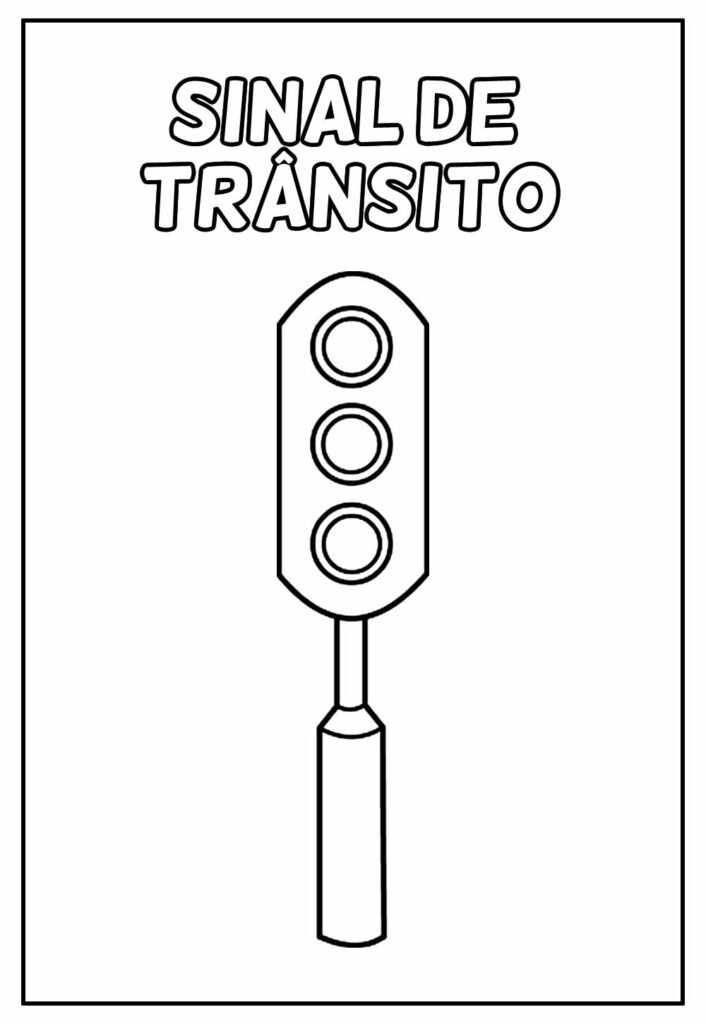 imagem de sinal de transito para colorir educativo