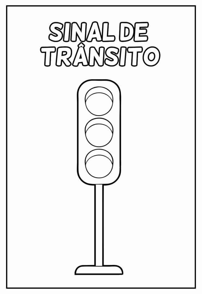 imagem de sinal de transito para colorir escola
