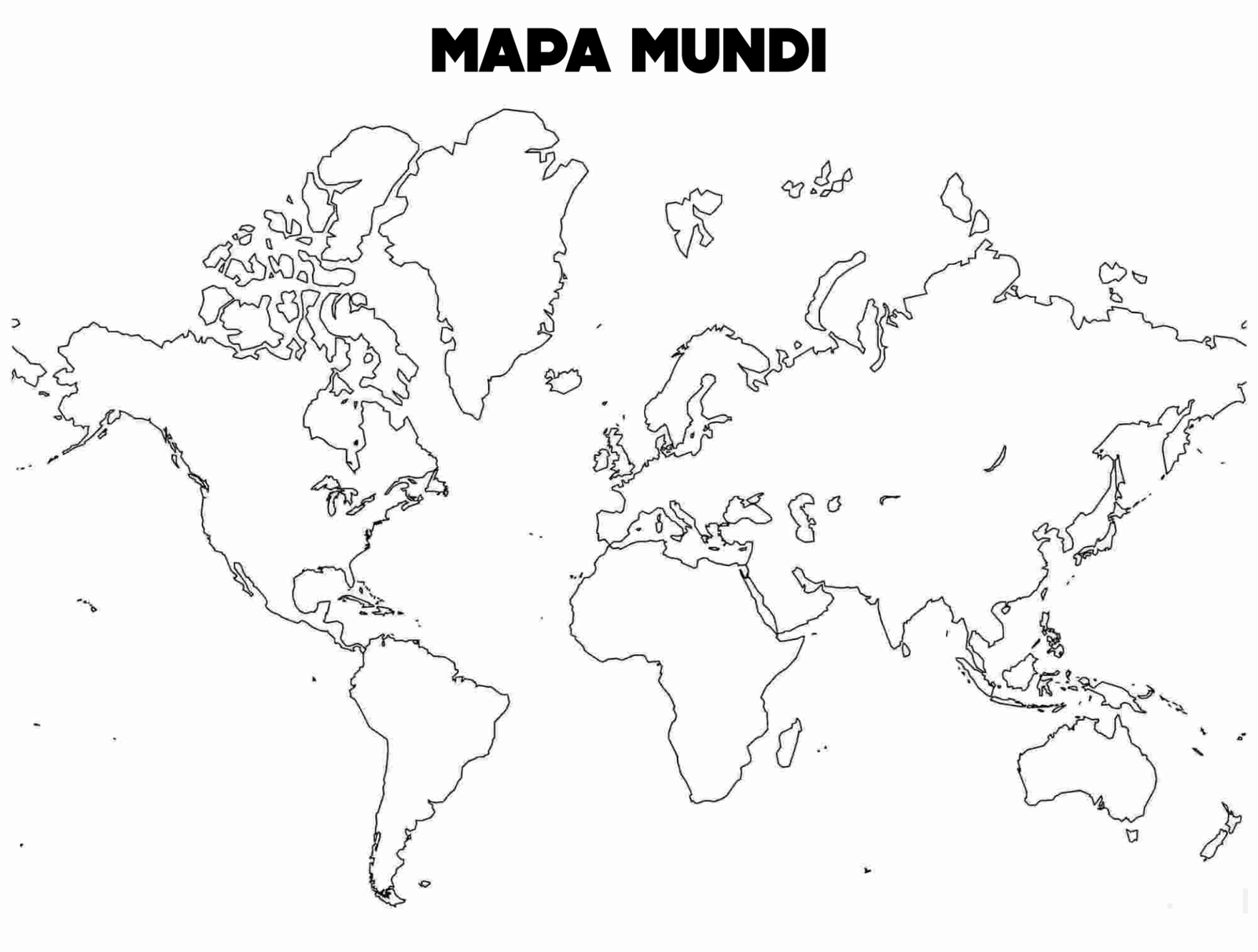 Mapa Mundi Para Colorir E Imprimir Em Pdf Grátis E Fácil 4410