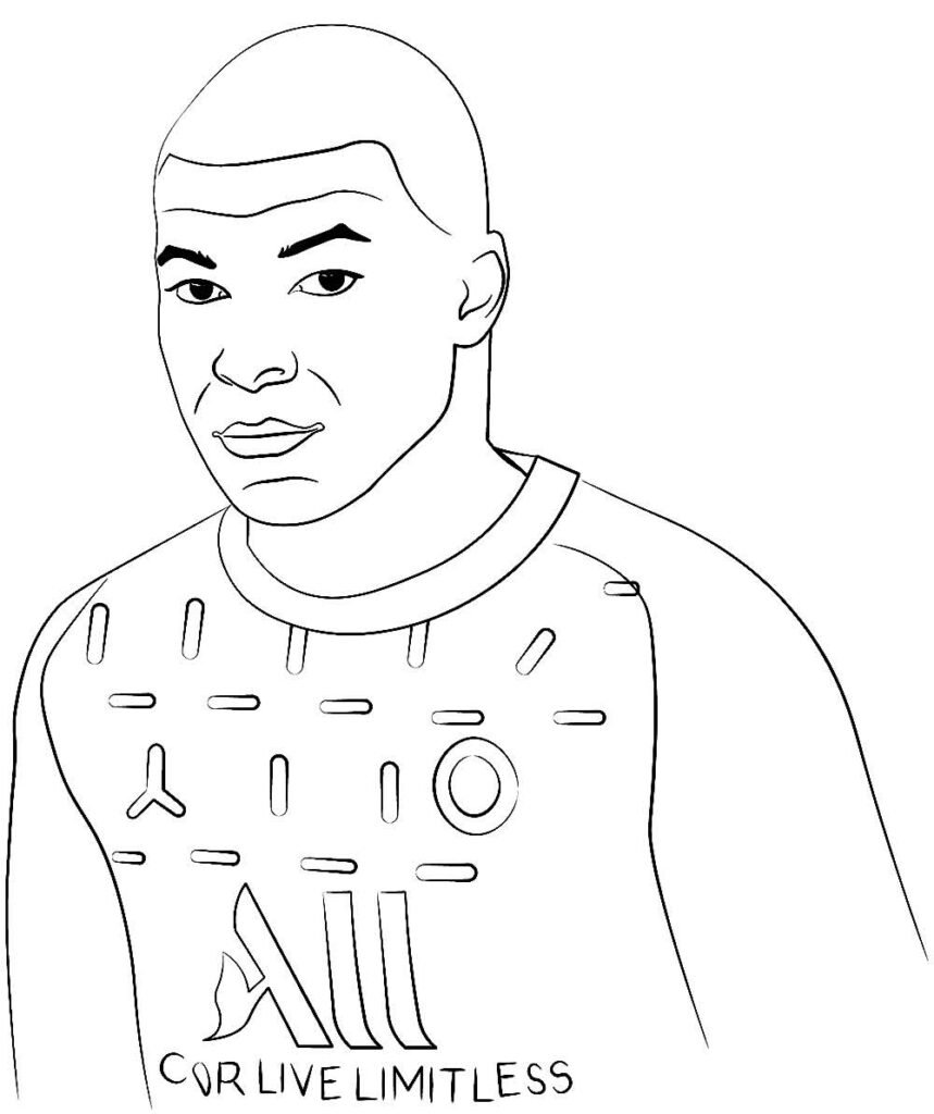 desenho de mbappe para colorir 11