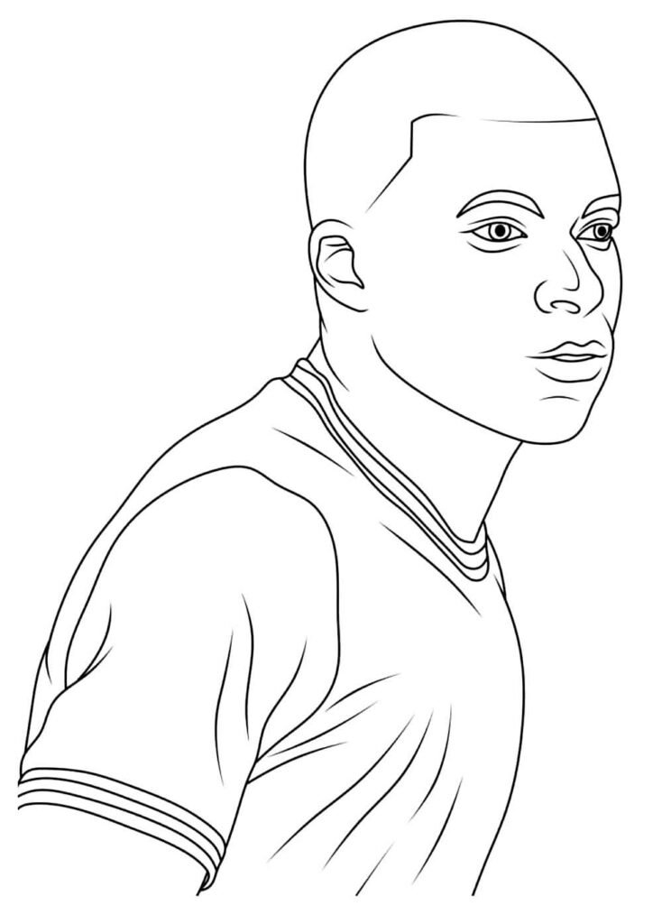 desenho de mbappe para colorir 14