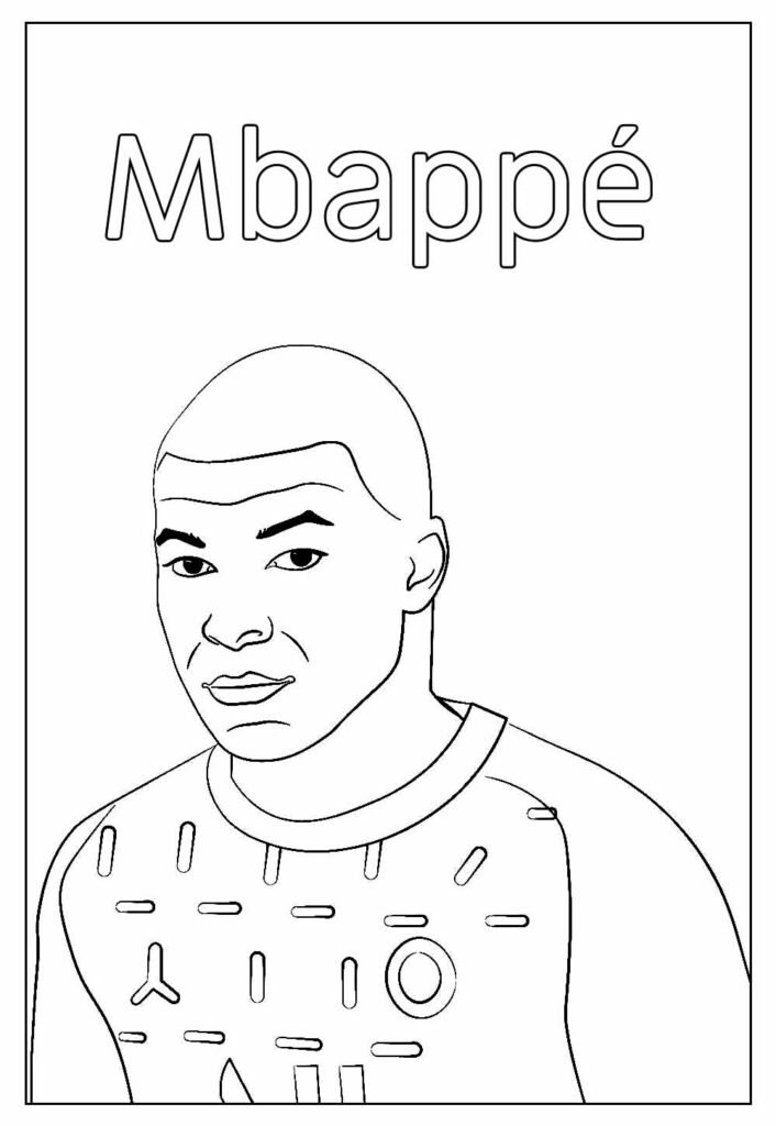 desenho de mbappe para colorir 20