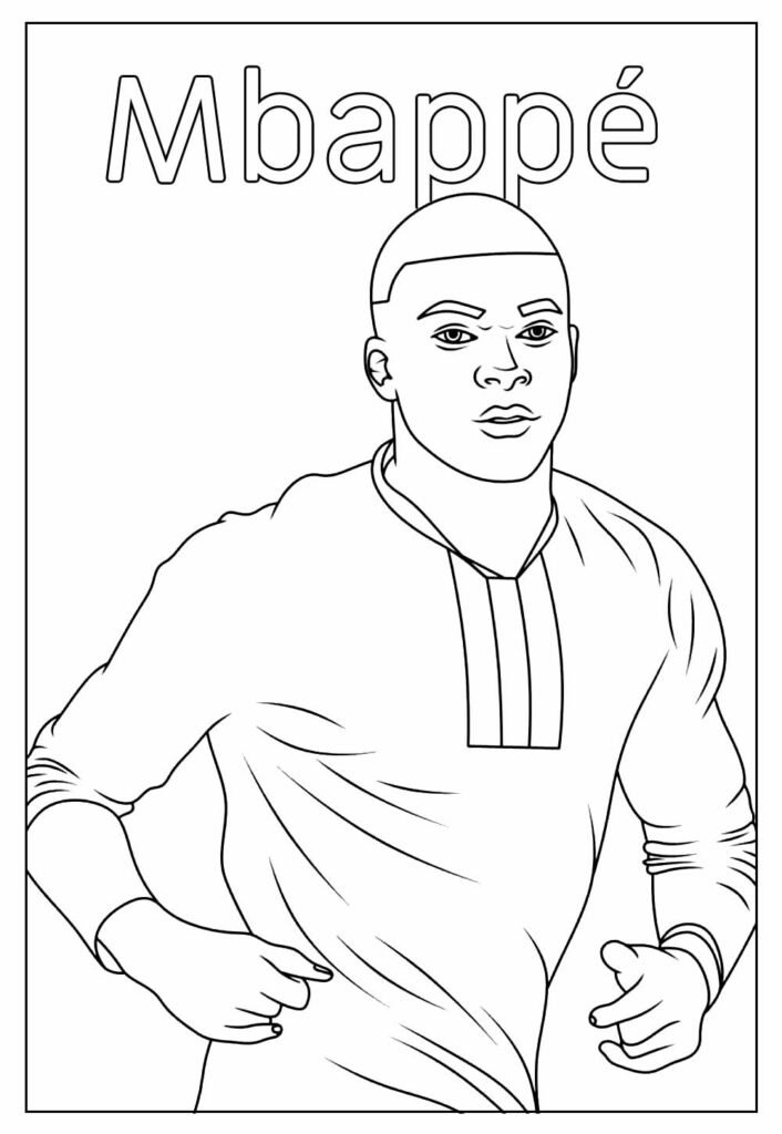 desenho de mbappe para colorir 21