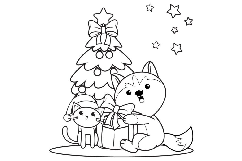 Desenhos Kawaii e Adoráveis de Natal para Pintar