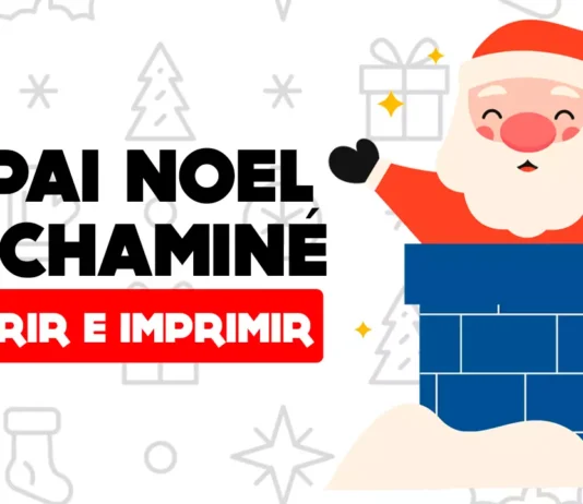 Papai Noel na Chaminé para colorir