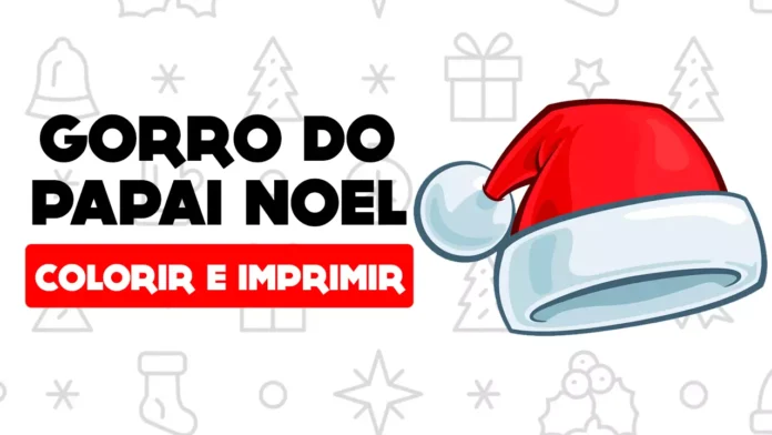 gorro do papai noel para colorir